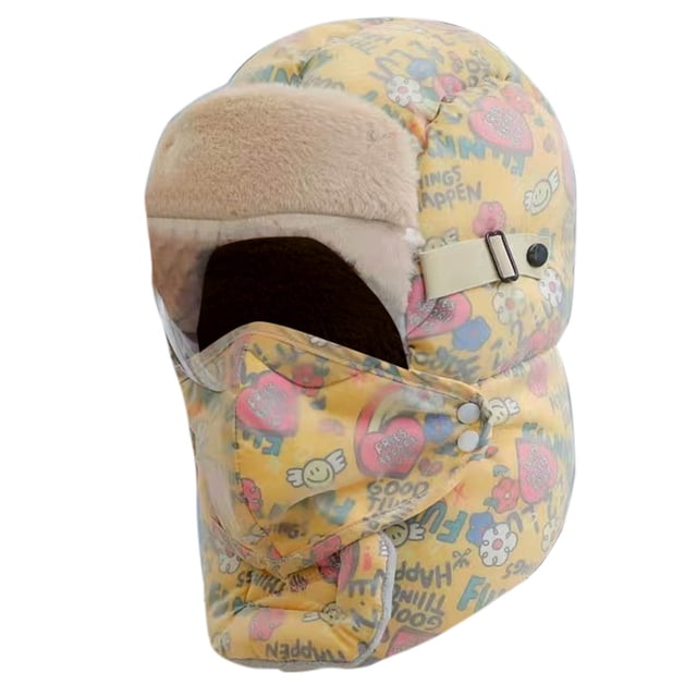 Winter Sports 2 In One Windproof Full Cover Outdoor Riding with Glasses Thermal Thick Hat for Winter Wind and Outdoor Adventure
