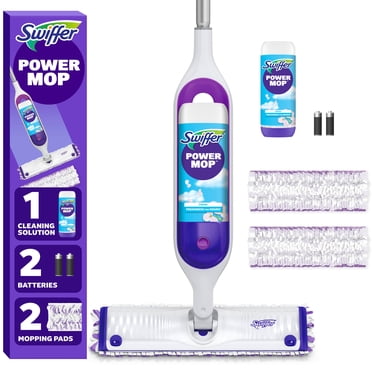Swiffer PowerMop Multi-Surface Mop Kit for Floor Cleaning, Fresh Scent, Mopping Kit Includes PowerMop, 2 Mopping Pad Refills, 1 Floor Cleaning Solution with Fresh Scent and 2 batteries