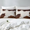 thumbnail image 3 of Erosebridal Brown Cow Print Fitted Sheet Full, Farm Animal Cowhide Bedding Set Full Size, Microfiber 3pcs, 3 of 5