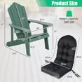 thumbnail image 3 of Costway Chaise Adirondack Hanches Chaise Adirondack avec Porte-Gobelet et Coussin Vert, 3 of 8