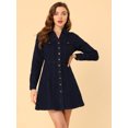 thumbnail image 4 of INSPIRE CHIC Robe-chemise en Denim à Col en V et Manches Retroussées pour Femme, 4 of 6