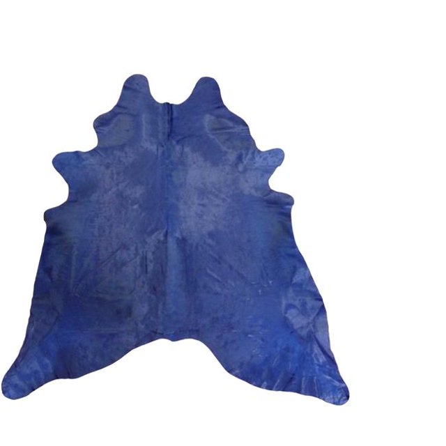 HomeRoots 334439 Navy Dyed Brazilian Cowhide Rug