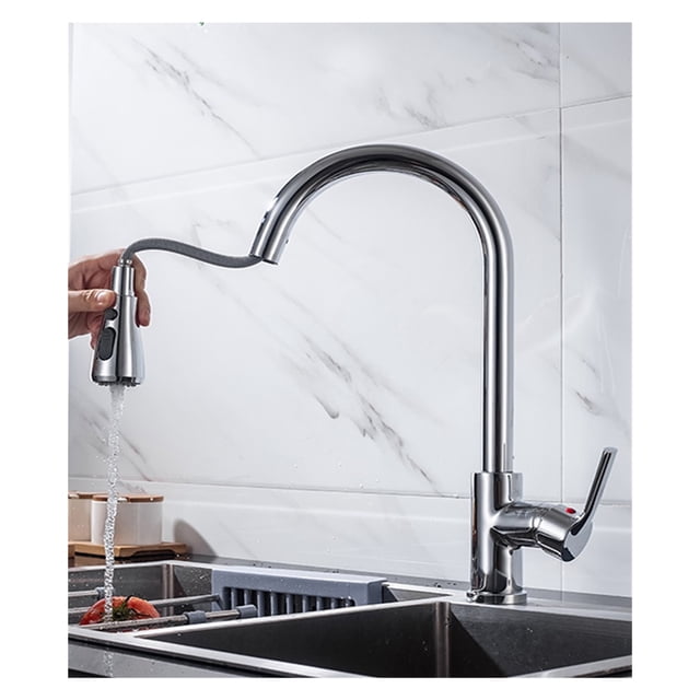 Kitchen Faucet Black Kitchen Tap Pull Out Kitchen Sink Mixer Tap Brushed Nickle Stream Sprayer Head Chrome Kitchen Water Tap ,Easy to Install