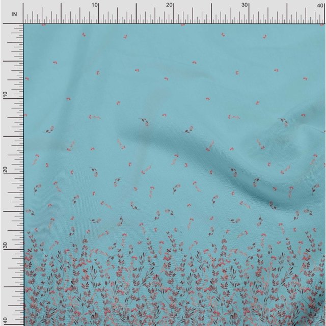 Soimoi Viscose Chiffon Fabric Leaves & Berries Panel Print Sewing Fabric Yard 42 Inch Wide