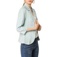thumbnail image 4 of Unique Bargains Blazer Ouvert à Rayures pour Femme à Manches 3/4, 4 of 6