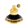 thumbnail image 3 of iiniim Robe Tutu de Ballet Scintillante pour Filles Enfants Tenue de Danse Moderne Jazz Latin Costume de Performance sur Scène avec Ensemble de Chouchous pour Cheveux Or 12, 3 of 6