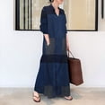 thumbnail image 1 of Robe Portefeuille Robe pour Femme Chemise Jupe Longue Manche Longue Poche Automne Printemps Chemise Col Manche Longue Robe Midi en Liquidation, 1 of 8