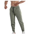 thumbnail image 1 of Amzcrzy Cargo Pants for Men Men's Fashion Casual Solid Color Pockets Elastic Rope Waist Casual Cargo Pants Men's Pants Men's Cargo Pants Pants for Men Men's Clothing Slacks for Men, 1 of 4