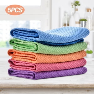 XIPYYKM 5/10 Pack Easy Clean Nanoscale Cloth 40 X 30cm Lint Free Microfibre Cloth Reusable Microfibre Cleaning Cloths for Glass, Mirrors, Car, Kitchen 5Pcs Kitchen Supplies Wipes