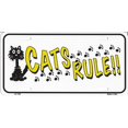 thumbnail image 1 of Plaque d'Immatriculation en Métal Cats Rule, 1 of 2