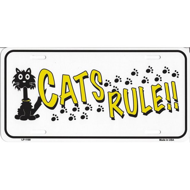 Plaque d'Immatriculation en Métal Cats Rule