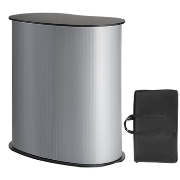 KFFKFF Bureau Podium Mobile pour Conventions, Dimensions 35.43 Pouces x 19.29 Pouces x 37.01 Pouces, Présentoir de Comptoir d'Événement avec Cloison, Bureau de Bar de Marketing et de Vente au Détail Pliable, Comprend un Sac de Transport