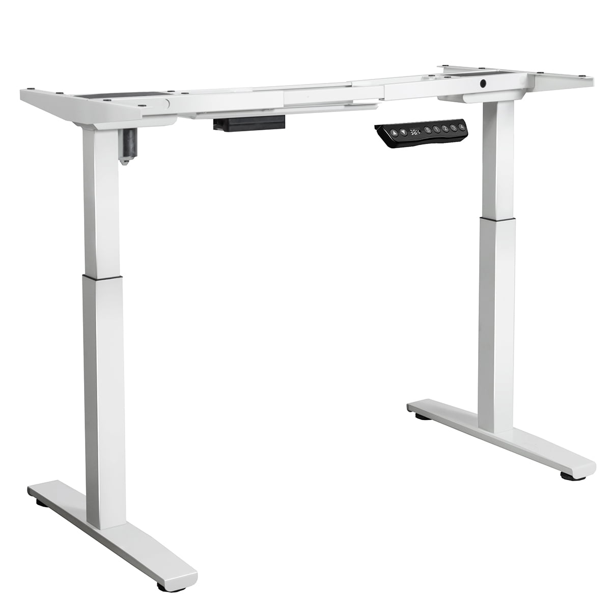Costway Cadre de Bureau Debout Électrique Moteur Simple Hauteur Réglable avec Contrôleur Blanc