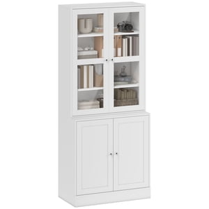 HOMCOM Cabinet de rangement de bibliothèque, bibliothèque moderne, blanc