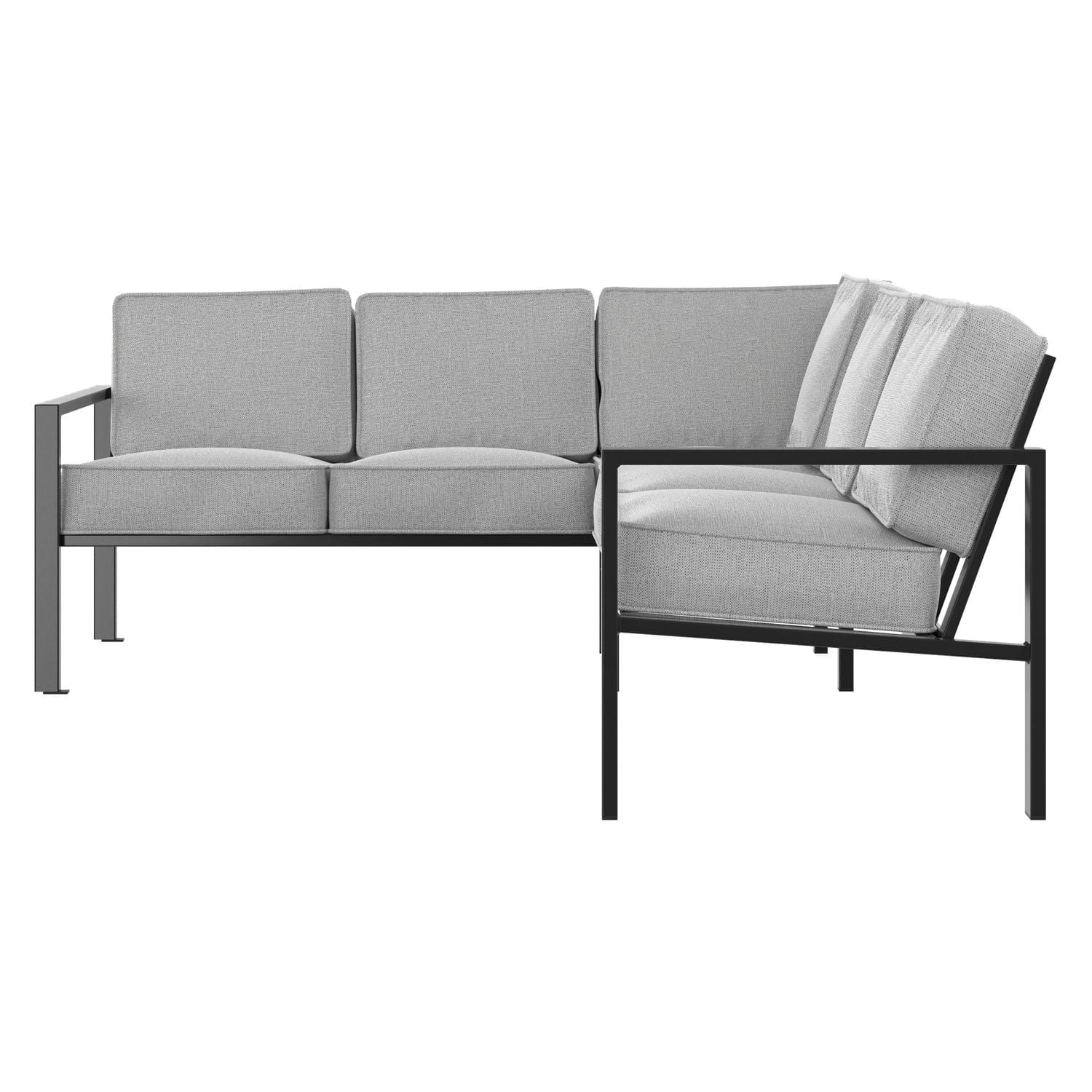 Mainstays Cobble Hill 3 pièces Patio Sectional Set, Polyester, Extérieur, Gris