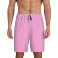thumbnail image 1 of Kdxio Pink Print Mens Shorts, Breathable Lounge Sleepwear Set with Elastic Waistband and Pockets-X-Large, 1 of 6