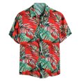 thumbnail image 1 of Leutsin Men Short-Sleeved Printed Color Buttons Cardigan Casual Shirt Tops, 1 of 3