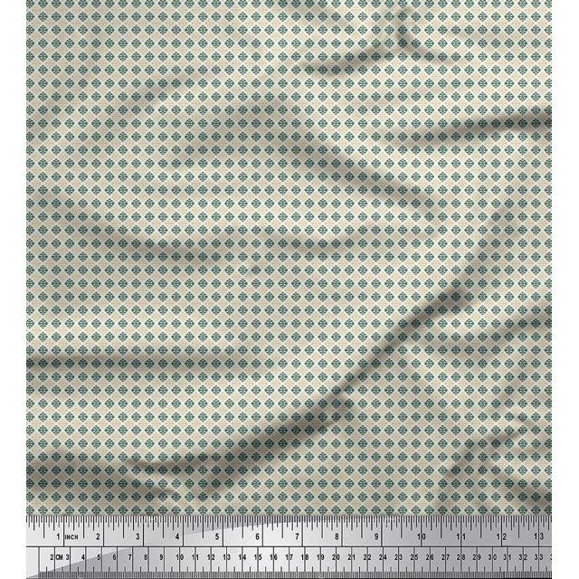 Soimoi Polyester Crepe Fabric Geometric Small Printed Craft Fabric by The Yard 42 Inch Wide
