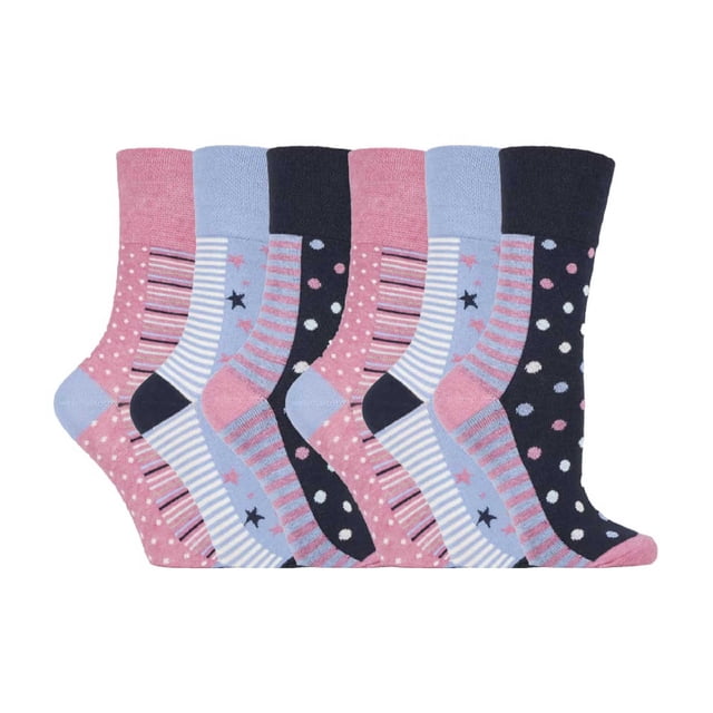 Gentle Grip - 6 Pairs Ladies Gentle Grip Non Elastic Crew Socks