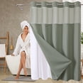 thumbnail image 2 of Shower Curtain For Bathroom 71 in W x 74 in H Reversible Heavy Duty Polyester Fabric With Built-in Large Rings, 2 of 6