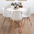 thumbnail image 3 of Modern White Dining Table Set For 4, Featuring 4 Eiffel Dining Chairs With Eiffel White Dining Table, 3 of 6