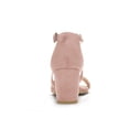 thumbnail image 2 of BLISSFUL STEP Women's Open Toe Cross Strap Mid Block Heel Sandals Dust Pink 10, 2 of 7