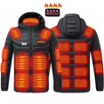 thumbnail image 1 of Yusimy Men's Small Print 4-Zone Heating USB Charging Parka Hooded Long Sleeve Functional Style, 1 of 7