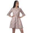 thumbnail image 1 of Moomaya Robe Chemise en Poly-Crêpe pour Femmes, Manches à Volants Imprimées, Tenue Décontractée d'Été, 1 of 4