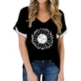 thumbnail image 1 of WTXUE T-Shirts à Manches Courtes, Chandails à Col Rond pour Femmes T-Shirts à Col en V pour Femmes Légers et Doux T-Shirts d'Été Décontractés Hauts pour Femmes Grande Taille, 1 of 5