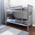 thumbnail image 1 of BEDSMART Solid Wood Twin Over Twin Bunk Bed | Gray, 1 of 7