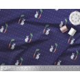 thumbnail image 2 of Soimoi Velvet Fabric Carrot & Rabbit Dots Print Sewing Fabric Yard 58 Inch Wide, 2 of 5