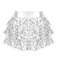 thumbnail image 2 of XUNZOO Girls Sequins Ruffle Layers Culottes Kids Shiny Hip Hop Samba Skirt with Shorts Latin Mini Silver 10, 2 of 9