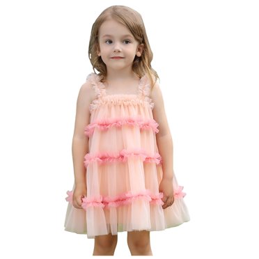 Ketyyh-chn99 Toddler Kids Girl Polka Dot Vintage Summer Dress Girls Skirt Comfortable Breathable Skirt Fashion Princess Mesh Suspender Dress Size for 1-2 Years,Pink