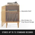 thumbnail image 2 of Pemberly Row Contemporary Wood Record Player Stand in Acorn Brown, 2 of 7