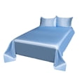 thumbnail image 1 of Ohufall Queen Bed Sheet Set 3 Piece Ice Silk Bed Sheets Solid Color Summer Cooling For Home, 1 of 4