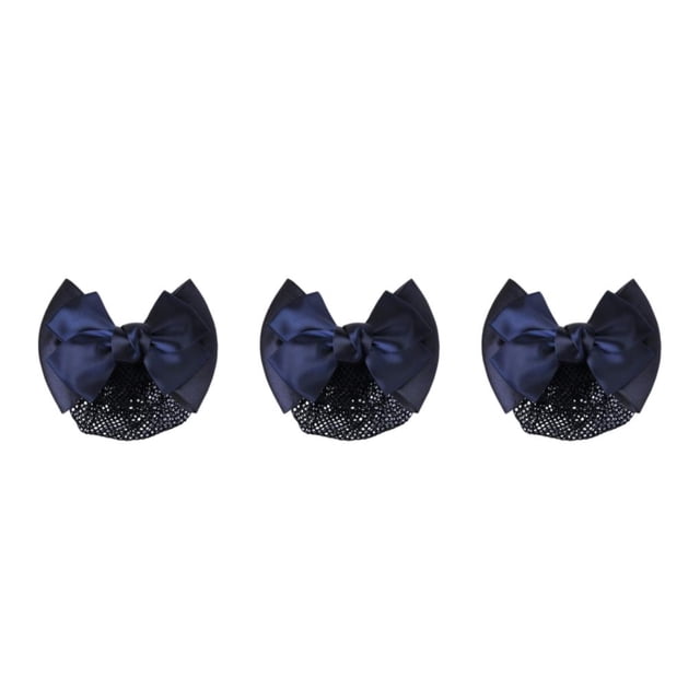 Baohd Wide Application Bow Work Hair Clips For Various Occasions Professional Hair Plate Mesh Pocket blue fine net 3Set