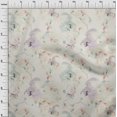 thumbnail image 3 of oneOone Cotton Poplin Beige Fabric Floral & Peacock Sewing Craft Projects Fabric Prints By Yard 42 Inch Wide, 3 of 4