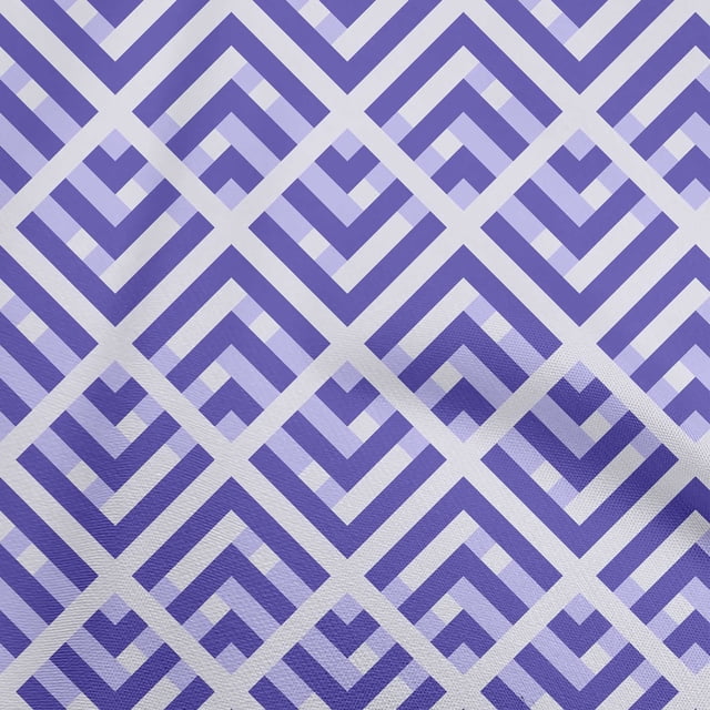 oneOone Cotton Flex Violet Fabric Geometric Fabric For Sewing Printed Craft Fabric By The Yard 40 Inch Wide