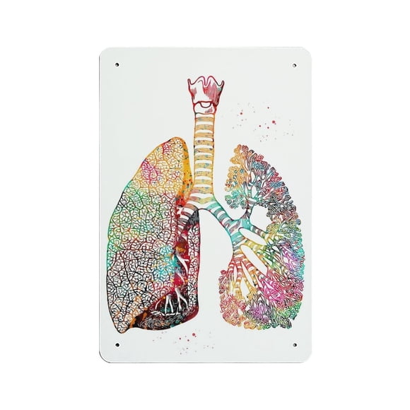 Lungs Art1 Metal Tin Sign Vintage Wall Decoration Metal Plaques 12"x8" Inch