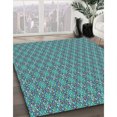 thumbnail image 3 of Ahgly Company Tapis d'Intérieur Lavable en Machine Carré Turquoise Vert, 5 Pieds Carré, 3 of 7