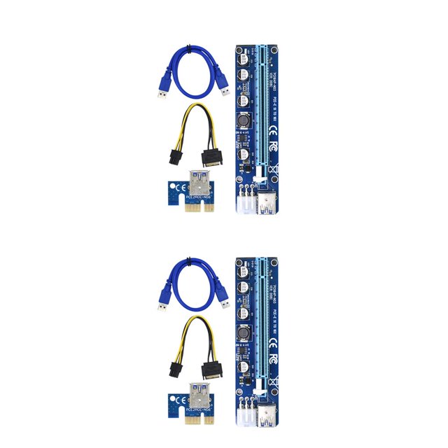 fastboy 1 Set Ver008C 60Cm Pci-E Riser Card Pcie 1X To 16X Usb 3.0 Data Cable 2Set