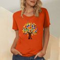 thumbnail image 2 of Dadaria T-shirt pour Femmes Orange Chemise à Manches Courtes T-Shirt Col Rond Hauts Chandail d'Été Blouses L, 2 of 5