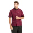 thumbnail image 3 of TopTie Unisex Short Sleeve Cooking Chef Coat Jacket with Adjustable Hat-Red-S, 3 of 5