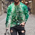 thumbnail image 2 of UVEASISHA Aubaines de Liquidation T-Shirts de Noël pour Hommes Grande Taille Manches Longues T-Shirts Graphiques T-Shirts Nouveauté Imprimé de Noël Col Rond T-Shirts Mode des Fêtes Hipster T-Shirt Vert Menthe 5TG, 2 of 6