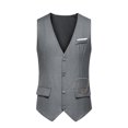 thumbnail image 2 of EGNMCR Débardeurs Homme Homme Uni Mode Rétro avec Poches à Simple Boutonnage Col en V Débardeurs Hauts Blouse, 2 of 9