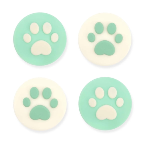 GeekShare Ensemble de 4 Capuchons de Joystick en Silicone pour Patte de Chat JoyCon avec Prise pour Pouce Compatible avec Switch / OLED / Switch Lite (Vert Printemps)