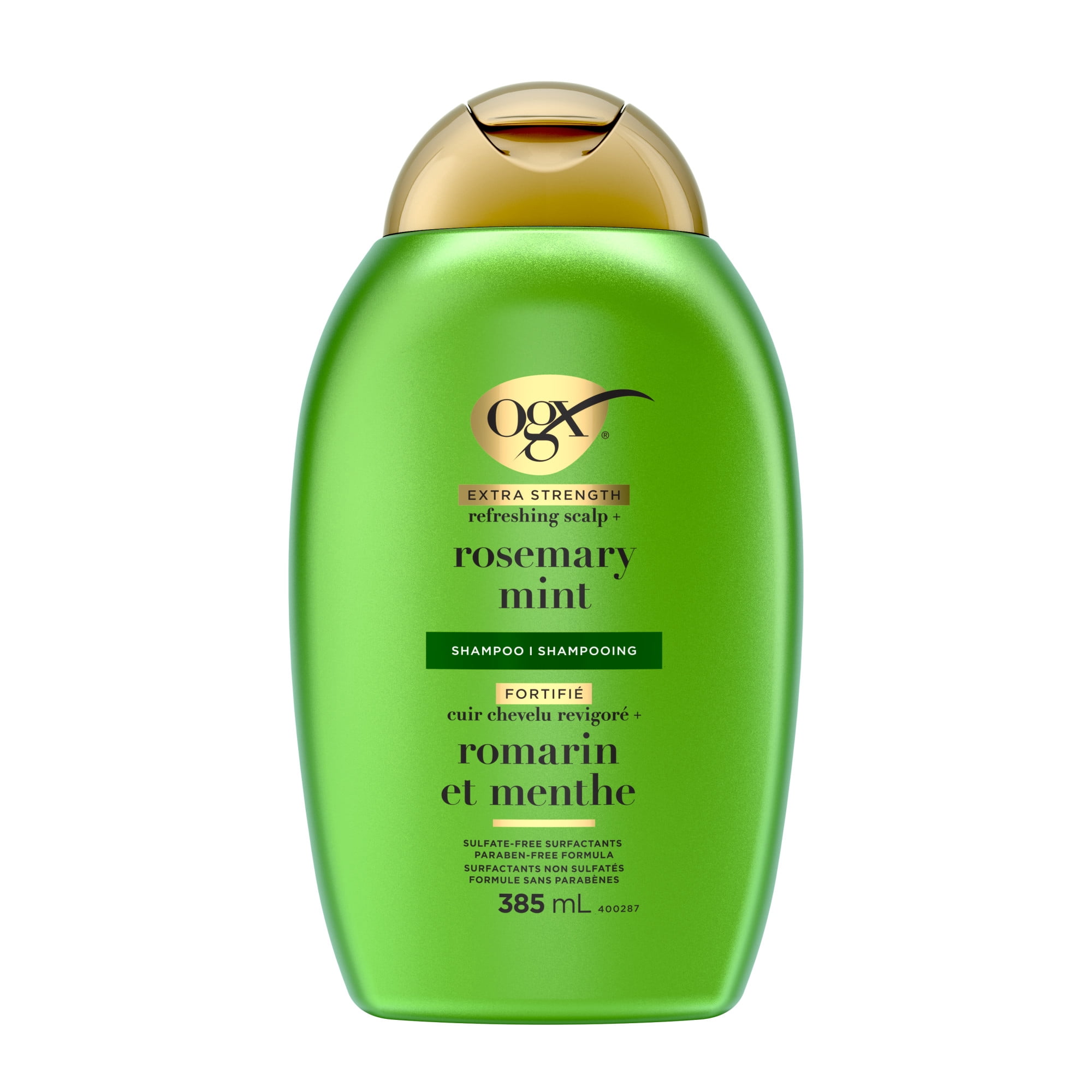 OGX Extra Strength Refreshing Scalp + Rosemary Mint Shampoo, Clarifying Wash Visibly Helps Remove Oil & Residue to Clear Away Buildup, Sulfate-Free Surfactants