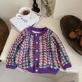 thumbnail image 2 of Besolor Manteaux pour Tout-Petits Filles Garçons Imprimés Manches Longues Col Ras du Cou Boutonné Veste Chaude Manteau Vêtements d'Automne, 2 of 3