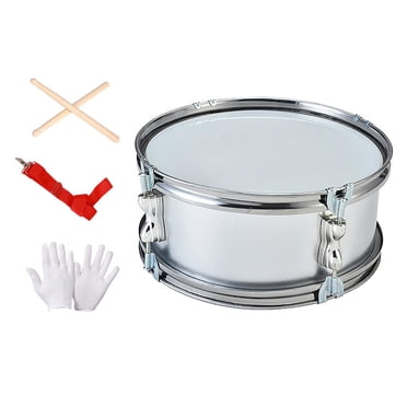 Tachiuwa 11" Snare Drum Lightweight Musical Instruments for Girls Boys Birthday Gifts Argent