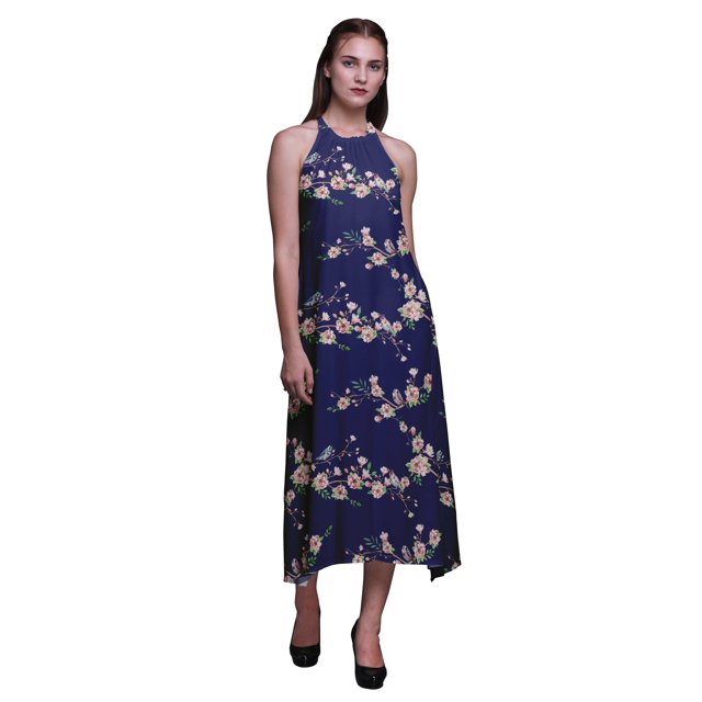 Bimba Robe de Plage pour Femmes, Dos Nu, Col Licou, Été, Soirée, Fête - Xxx-Grand